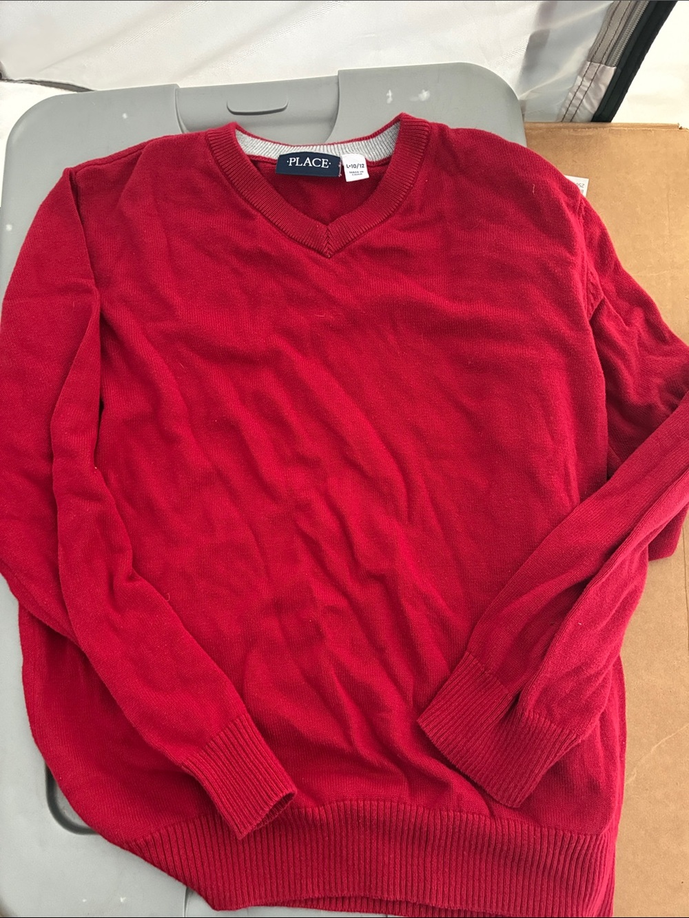 Children’s Place Boys Red Sweater Valentine Sz L 10-12 Christmas Preppy Holiday